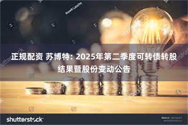 正规配资 苏博特: 2025年第二季度可转债转股结果暨股份变动公告