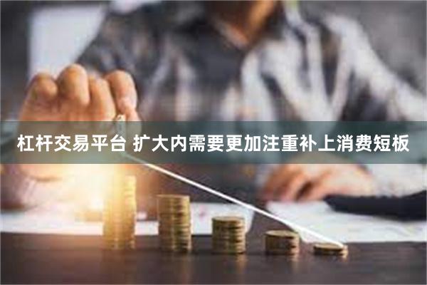 杠杆交易平台 扩大内需要更加注重补上消费短板
