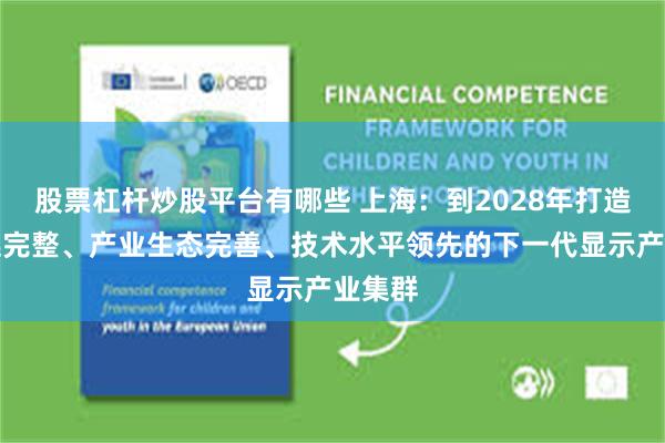 股票杠杆炒股平台有哪些 上海：到2028年打造产业链完整、产业生态完善、技术水平领先的下一代显示产业集群